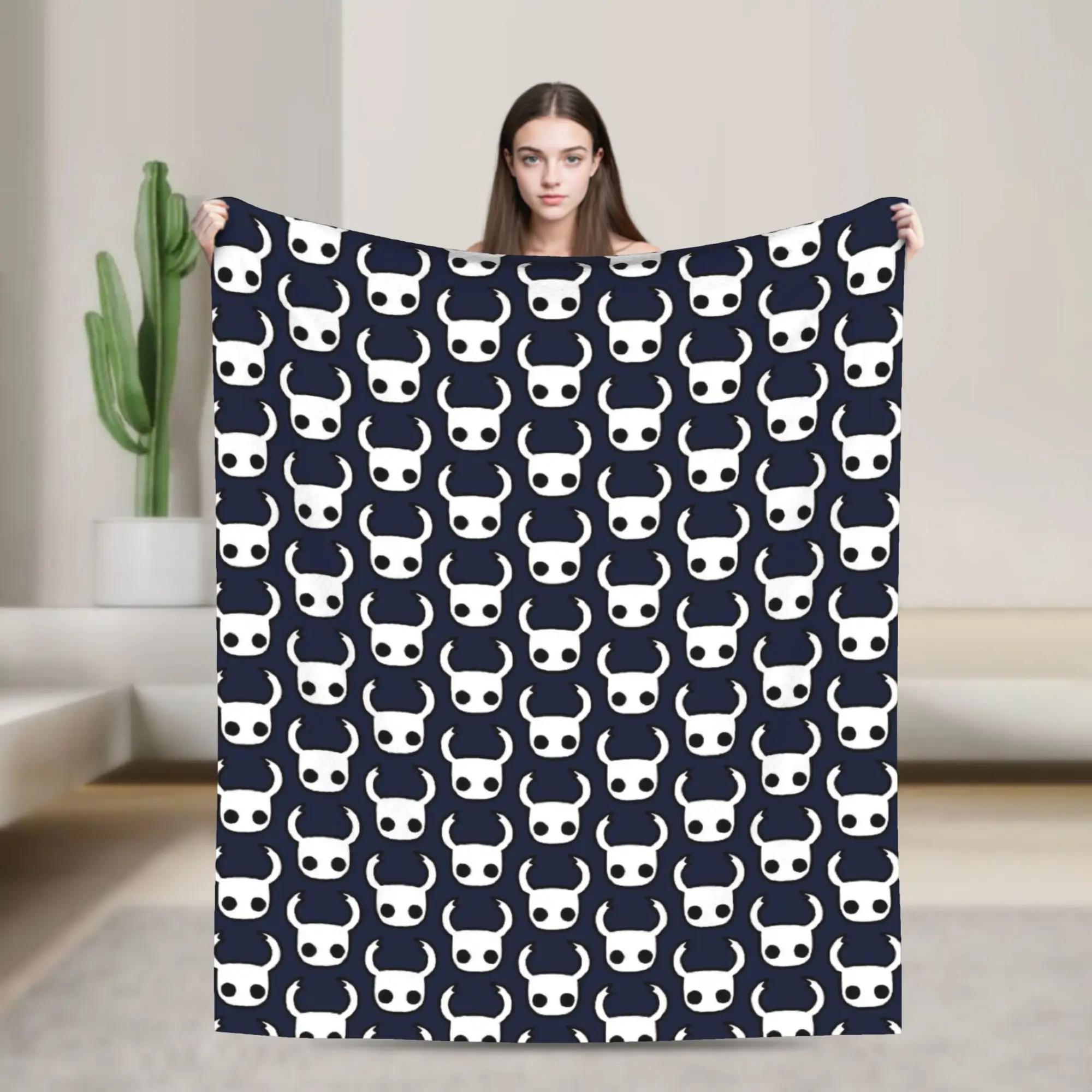 Hollow Knight Cute Anime Plush Blanket for Kids Soft Flannel Throw for Couch Chair Sofa Bed  Warm Quality Bedspread 100x150cm