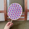 Handmade Bamboo Braided Fan Colorful Hand Cranked Fan Home Decoration Weaving Fan  Home