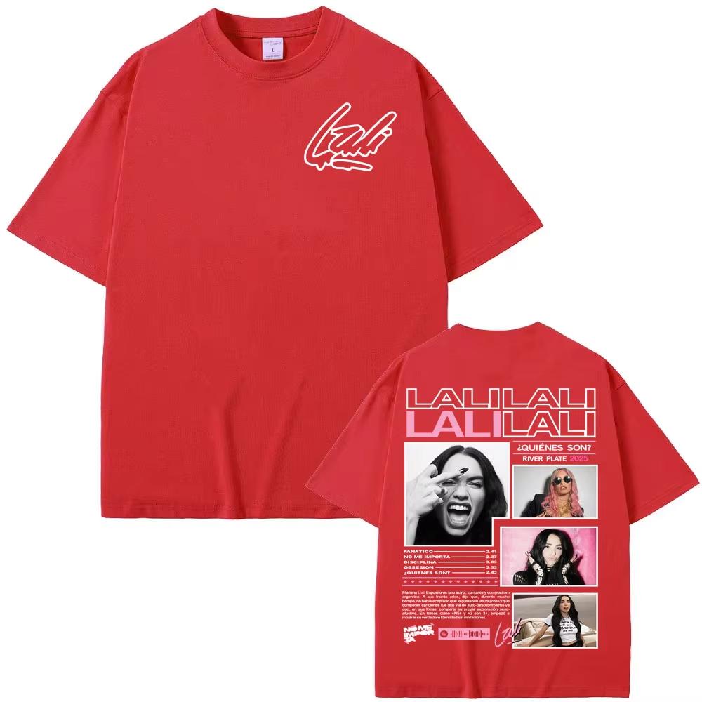 

Singer Lali Esposito Album Tour 2026 Cover T Shirt Unisex Women Hip Hop Aesthetic High Street Tee Shirt Summer Cotton Loose Tshirt S