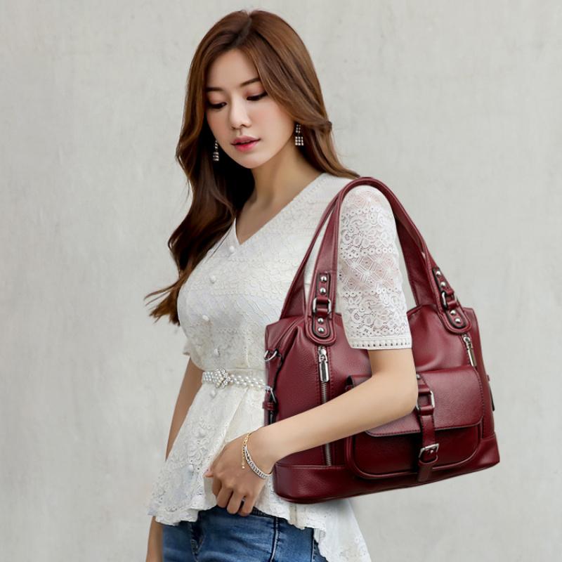 Luxury Famous Brand Women's Soft Leather Handbag Large Capacity Tote Bag Women's Shoulder Crossbody Bags