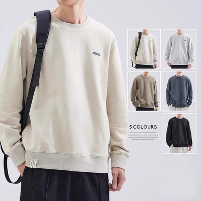 Hansca Heavy Pullover Crew Neck Sweater Men'S Autumn And Winter Trendy Brand Loose Long-Sleeved Velvet Thermal Top