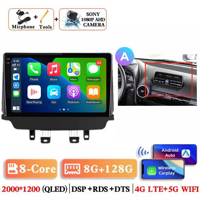 Android 14 Carplay Auto Car Radio For Mazda CX-3 CX3 Mazda 2 DK 2014 - 2017 2018 2019 2020 2021 Multimedia Player Stereo 4G DSP