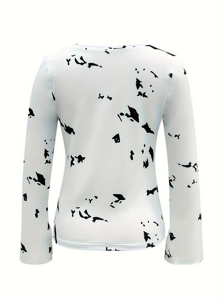 2023 Winter Women's Slim Fit Flared Sleeve Square Neck Pullover