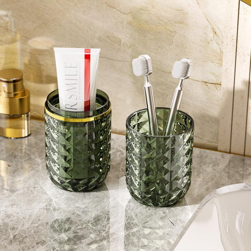 Light Luxury Diamond Pattern Travel Wash Cup Portable Toothbrush Cup Wash Mouth Cup Toilet Toothpaste Box Storage Set