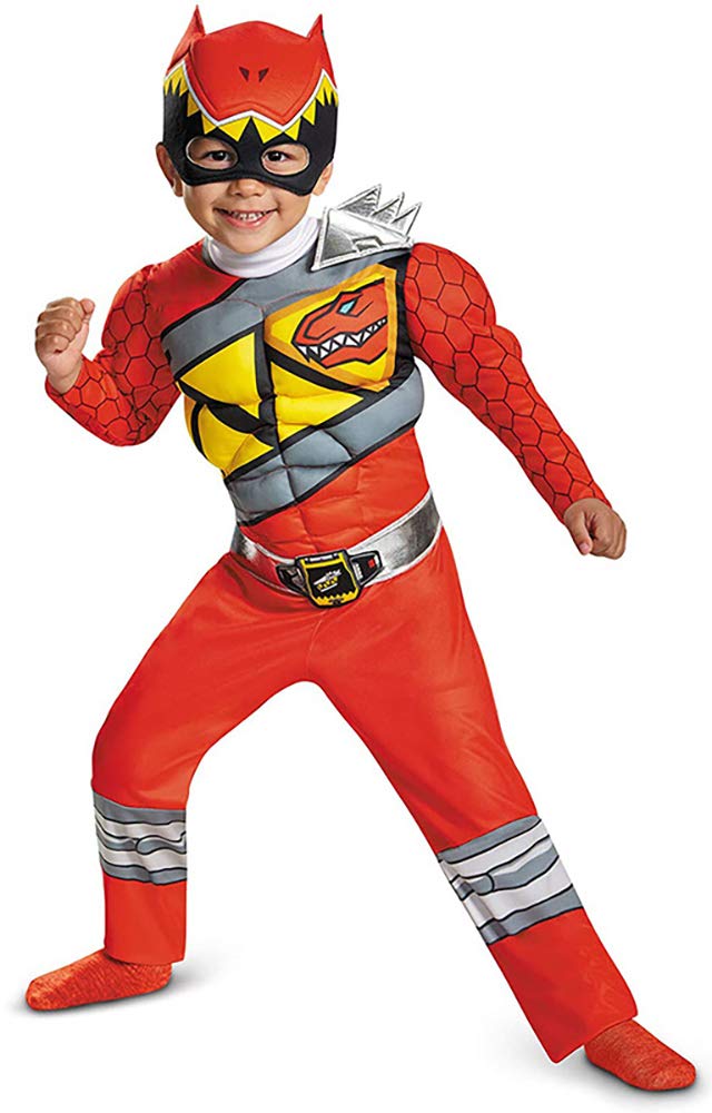 

[SCLYX] The strongest brave ever! Zyuden Sentai Kyoryuger! Kyoryu Red Cosplay Costume for Kids Boys with Mask, Muscular, Fighting Look, Cool Red Kyory