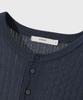 KIIMUIR Washable Cool Touch Henley Neck Crop Knit_Navy
