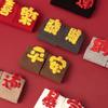 Chinese Characters New Year Tube Socks Blessing Words Red Cotton Socks  Winter Autumn