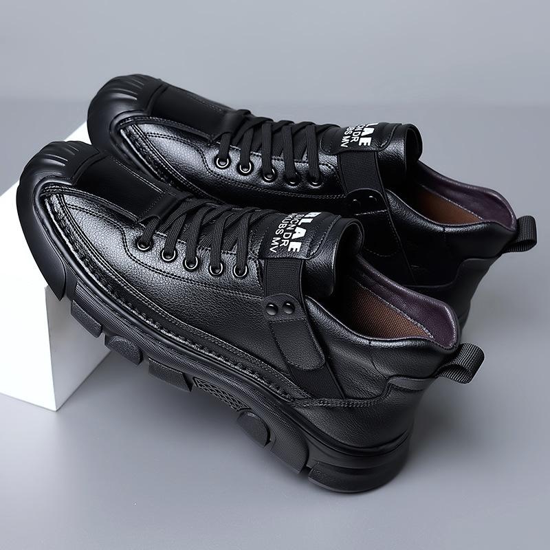 Martin boots men's spring short boots cowhide tooling boots men's casual outdoor hiking shoes non-slip and wear-resistant high-top men's shoes
