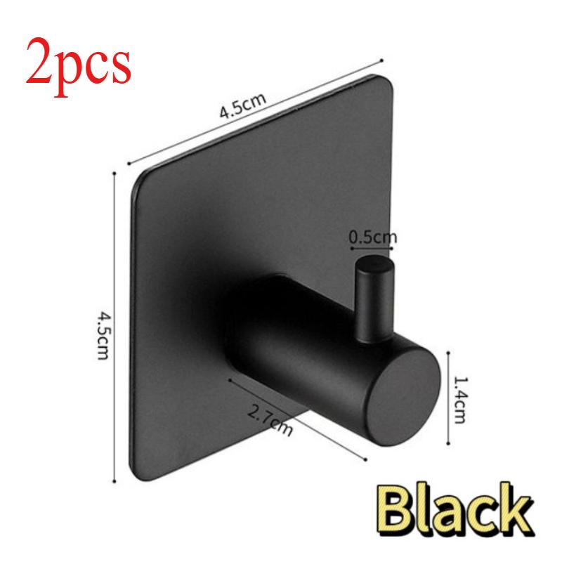 Self Adhesive Waterproof Stainless Steel Hooks Towel Clothes Rack Hangers Bathroom Kitchen Organizer Hooks Organizer Hooks