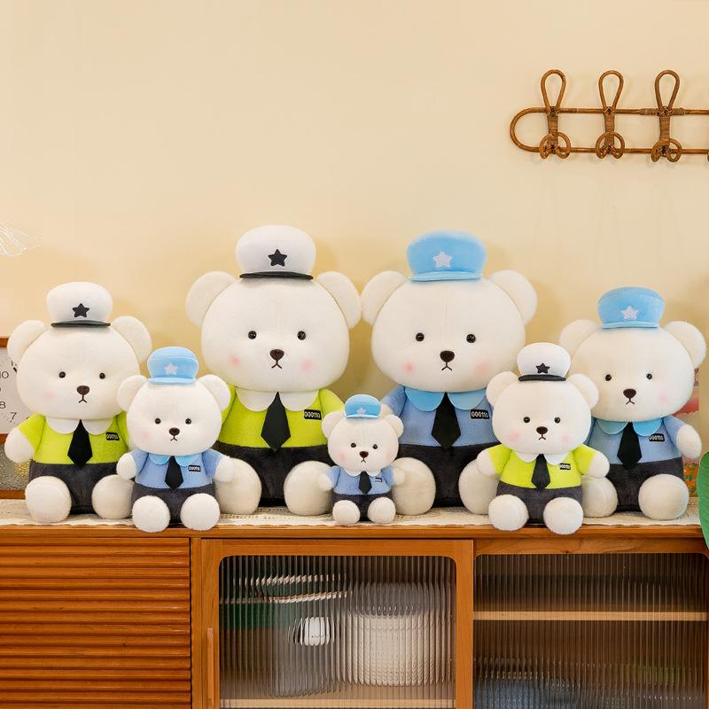 Genuine police bear doll creative traffic police bear plush toy rag doll promotional souvenir gifts