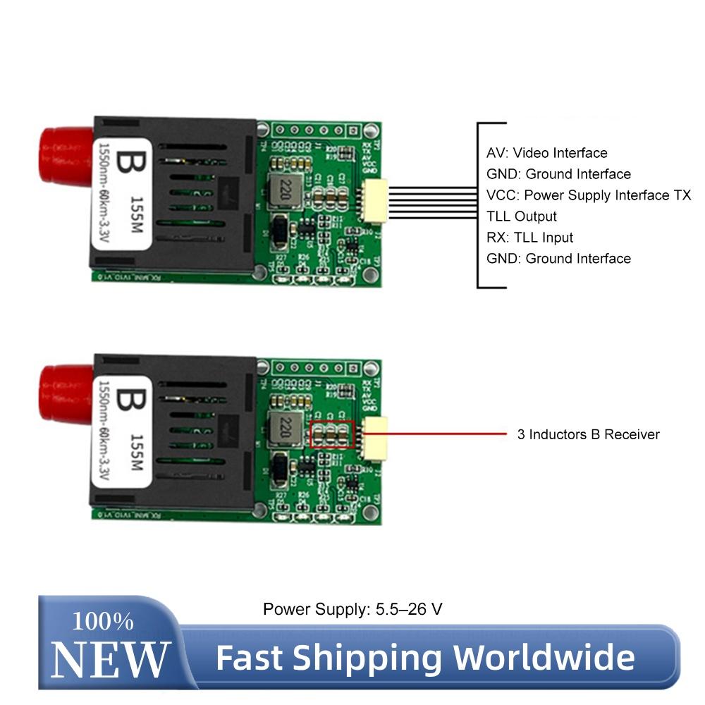 Fiber Optic TTL Module for UART for SBUS FC Interface 1310nm Sky 1550nm Ground Unit 40KM for Drone