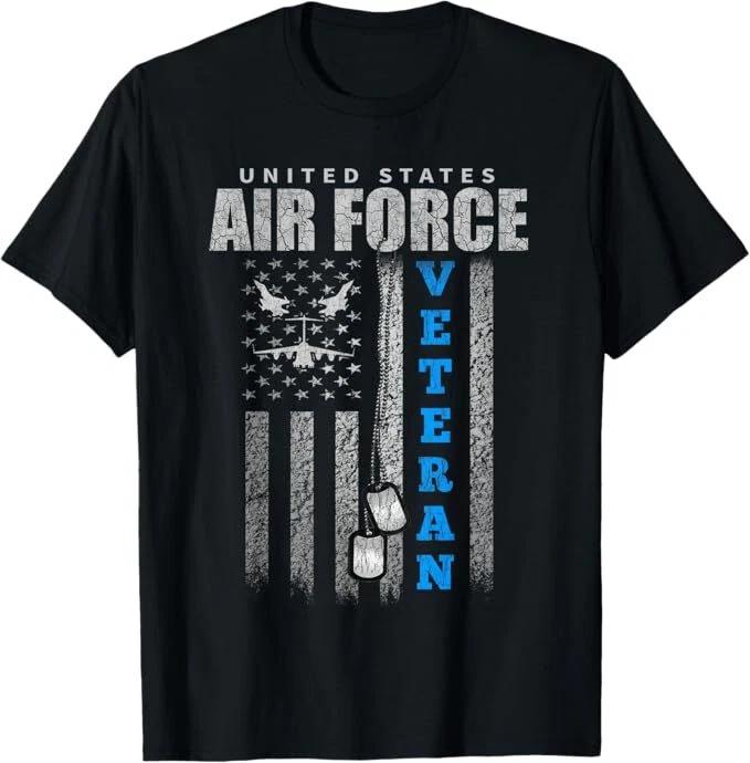 Veteran Of The US Air Force USA Flag Veterans T-Shirt S