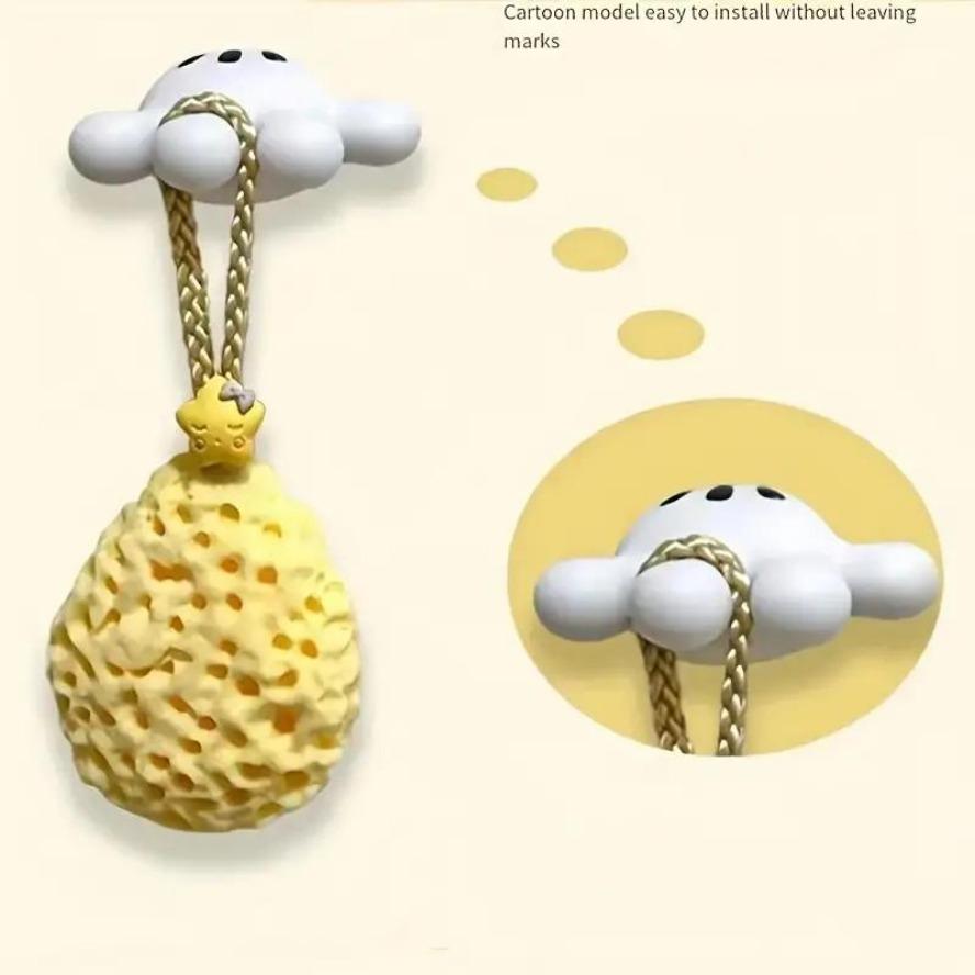 Cartoon Palm Tree Suction Cup Bathroom Waterproof Toothbrush Towel Rack Multifunctional Data Cable Storage Hook