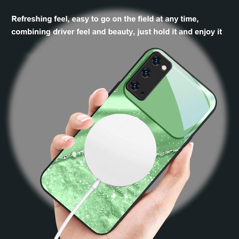 An Elegant Blue Butterfly For Samsung S25 S25 Edge S25Ultra S8 9 10 20 S21 Pro 22 Plus S23 FE S24 Ultra Magsafe Glass Phone Case