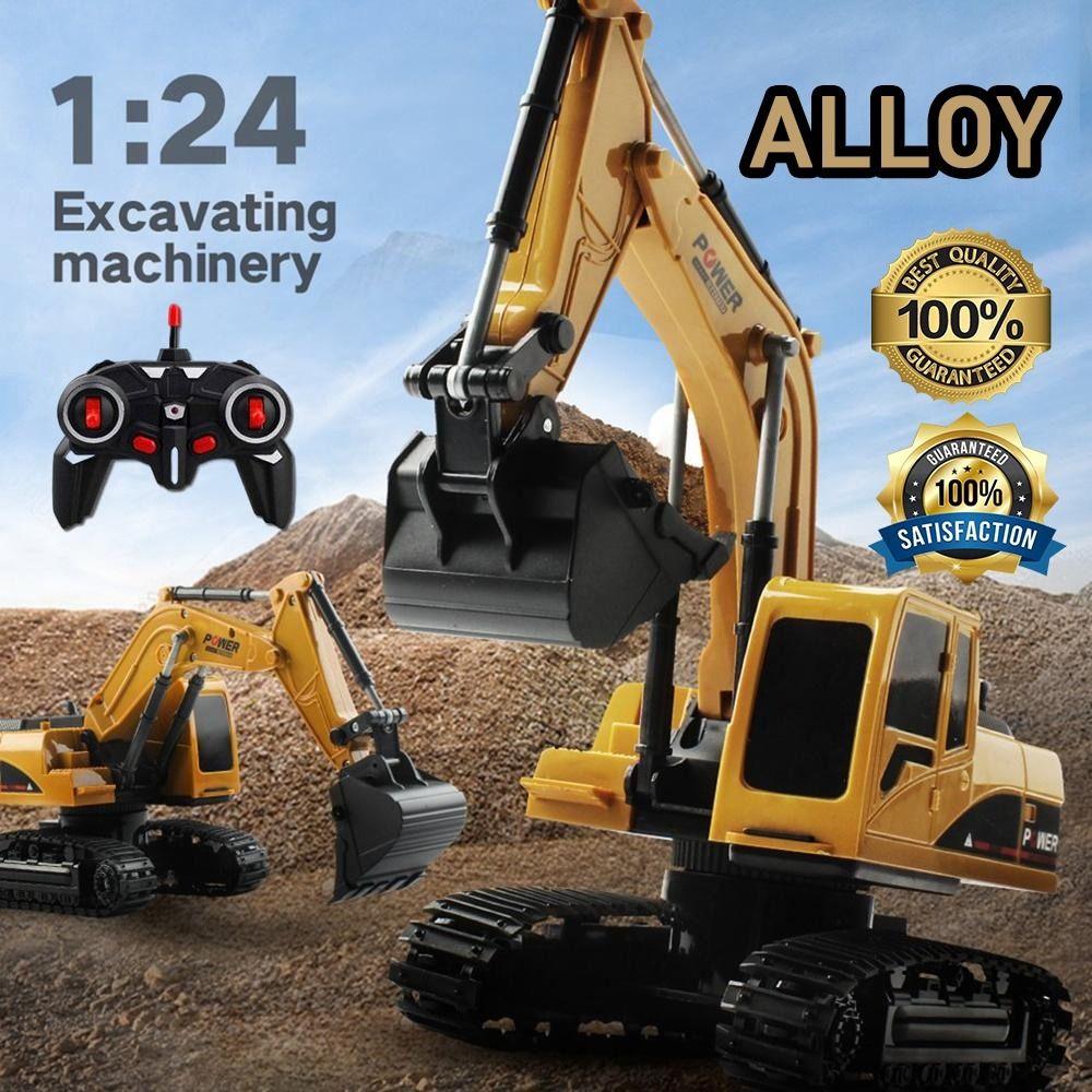 Yellow RC Excavator Toy Plastic Alloy Crawler Excavators Remote Control Excavator  Children's Gift