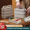 Large Capacity Multi Layer Lunch Box SUS304 Divided Food Storage Container  School