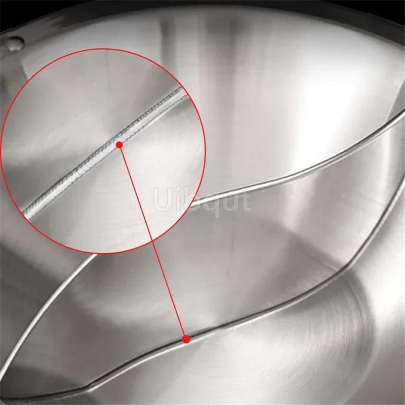 Thickened 304 Stainless Steel Hotpot Cauldron Commercial Three-layer Steel Hotpot Flat Bottomed Induction Cooker Hotpot