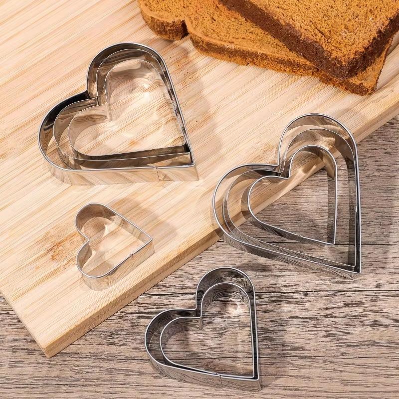 Heart-shaped Cookie Cutting Mold Stainless Steel Love Mousse Peach Heart Candy Cake Mould Home DIY Kitchen Baking Accessories