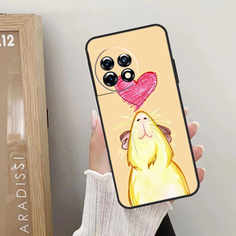 Cute Cartoon Guinea Pig Case For OnePlus Nord CE 5 2 3 4 Lite N20 N30 OnePlus 15 13 12 10 R 13T 10T 11 9 10 Pro Cover