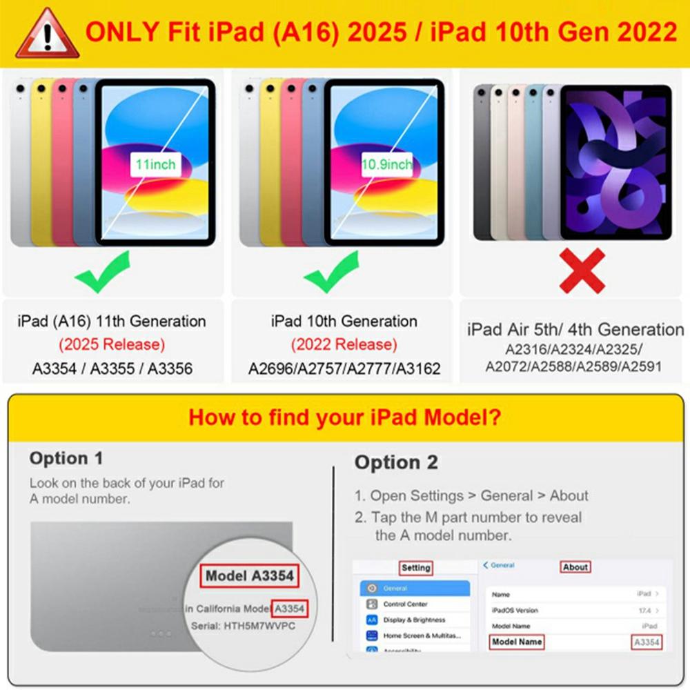 For iPad (2025)/iPad 10.9 (2022) Case TPU+Acrylic+PC Matte Shockproof Tablet Cover