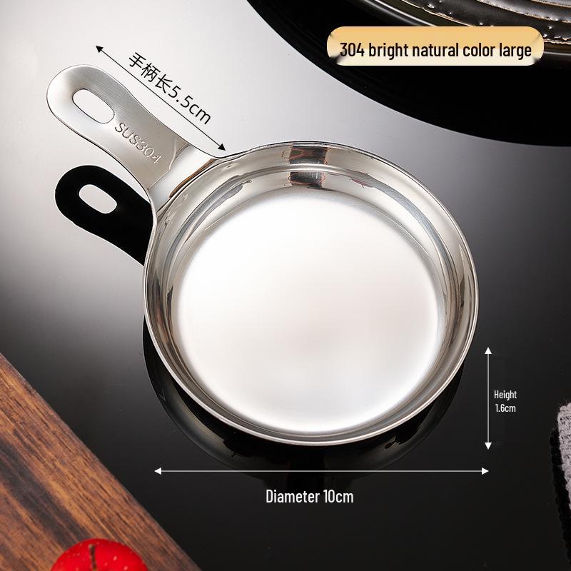 304 Stainless Steel Vinegar Dish with Handle for Sauces and Seasonings - Retro Style, Ideal for Barbecue and Hot Pot, Custom Logo Available.