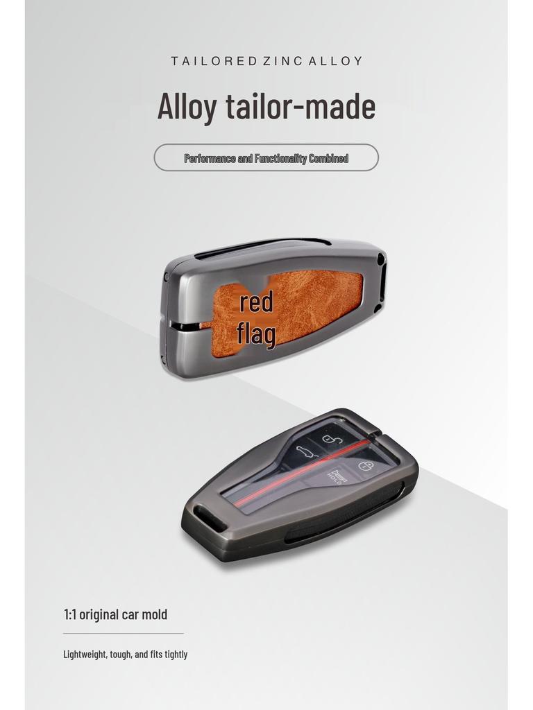 Leather Key Case for Hongqi HS5/H7/H5/HS7 - Alloy Protective Shell