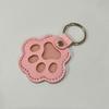 Faux Leather Pet Hair Keychain Dog Cat Claw Shape Souvenir