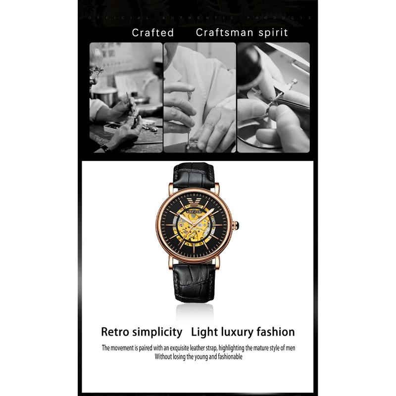 KIMSDUN Watch Men's Top Brand Luxury Clock Men's Automatic Mechanical Table Hollow Watch High-end Waterproof Business Men's Watch