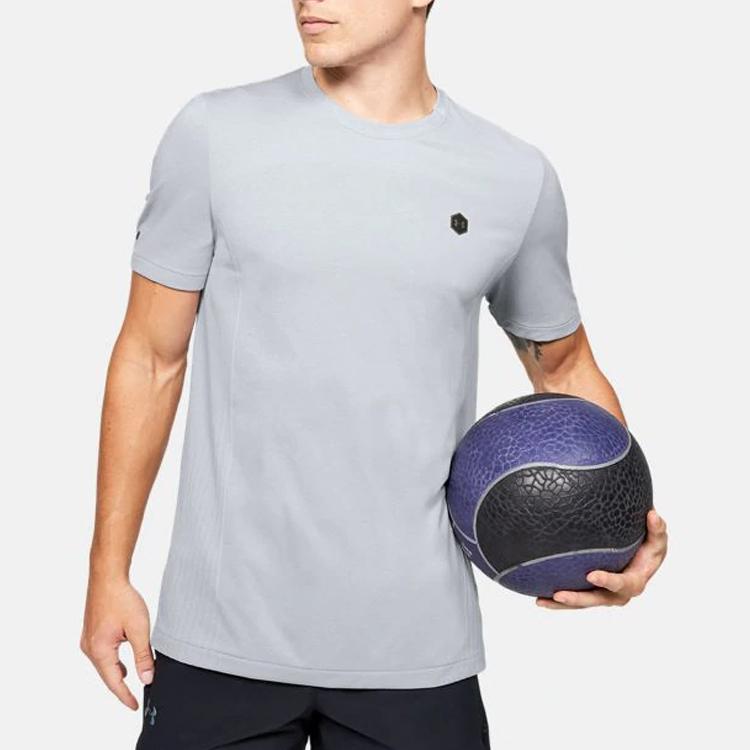 Under Armour Casual Sports Round Neck T-Shirt Men Tops Halo-Grey 1351448-014