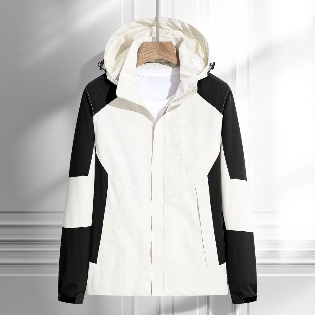 Giacca da Trekking Impermeabile Uomo Abbigliamento Outdoor Antivento Camping Traspirante con Cappuccio Alpinismo Sport Cappotti