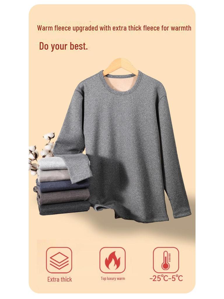 Heren Winter Thermisch Ondergoed Set - Verdikt met Velvet Voering voor Koudebescherming