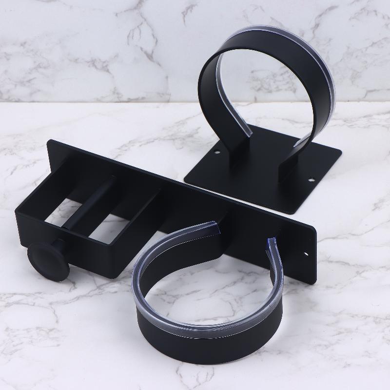 Punch-Free Hairdryer Storage Rack Wall Mounted Hair Dryer Holder Stand Shelf For Home Bathroom Dressing Room No Drill Organizer
