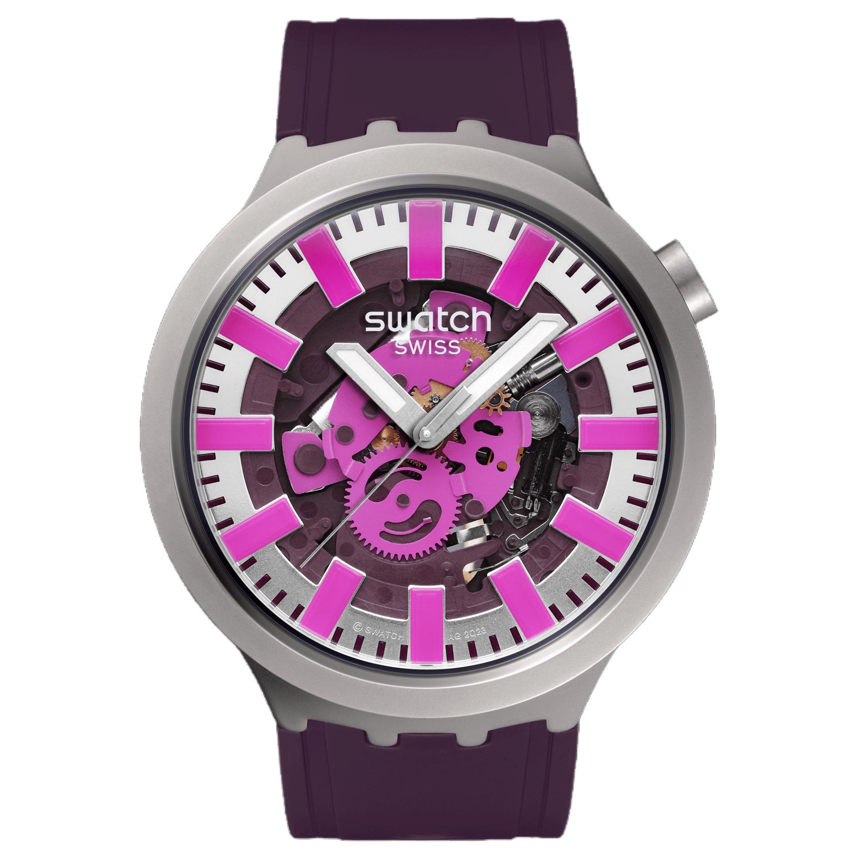 SWATCH Essentials Quartz Movement 30m Water Resistance Unisex Watch 47mm Purple Watch Dial SB07S120 Purple Watch Dial