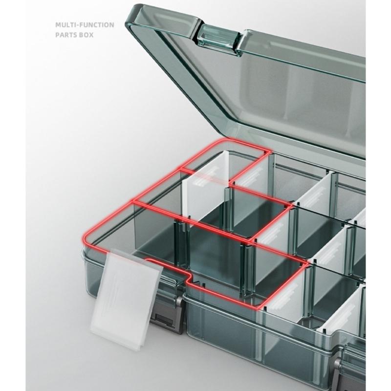 Heavy Duty Plastic Storage Box Container Case With Removable Dividers For Small Tool Bolts Screws And Parts Organization