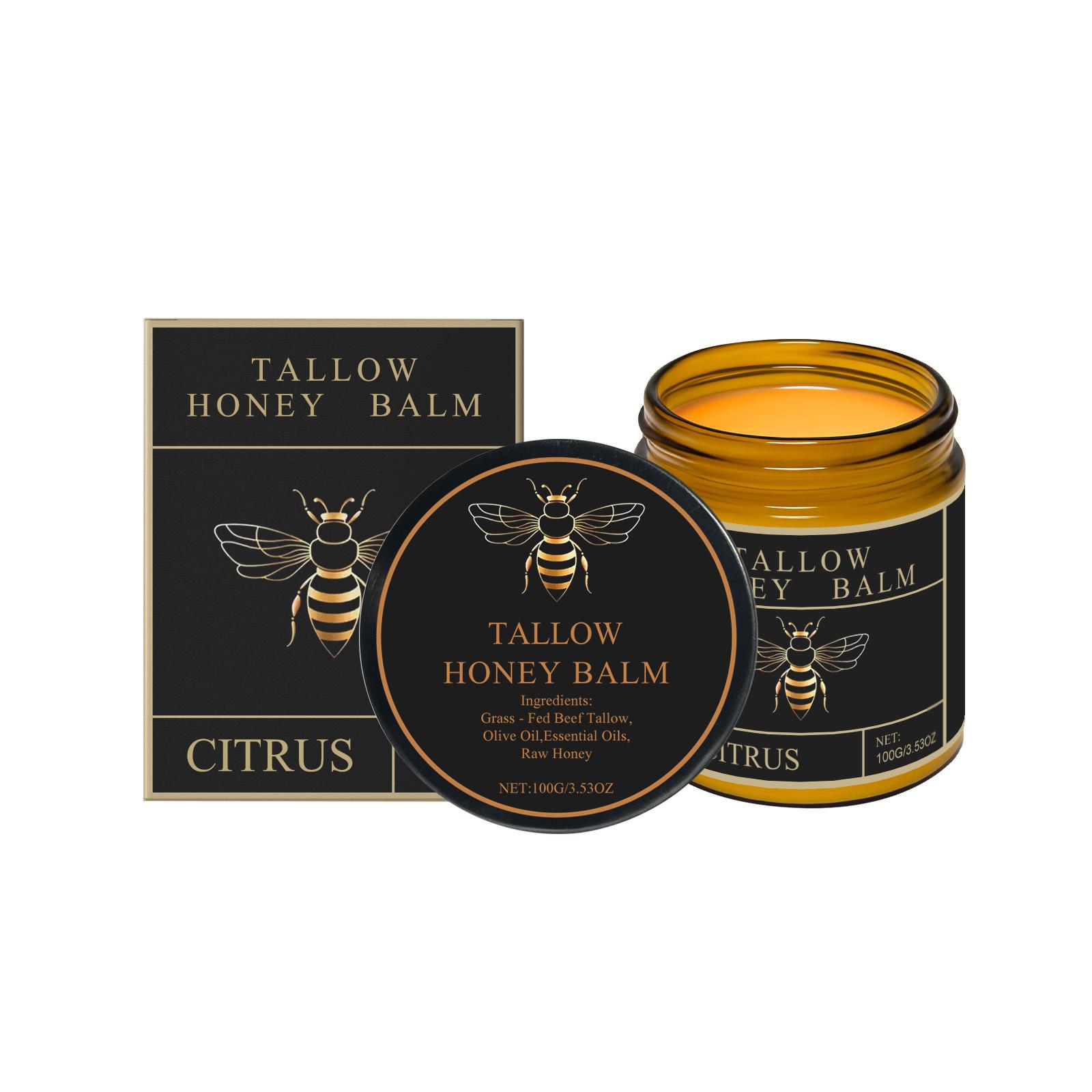 Organic Grass Fed Beef Tallow Balm With Raw Honey Moisturizing Cream For Soft Smooth Skin Handmade All-Natural Moisturizer Skin