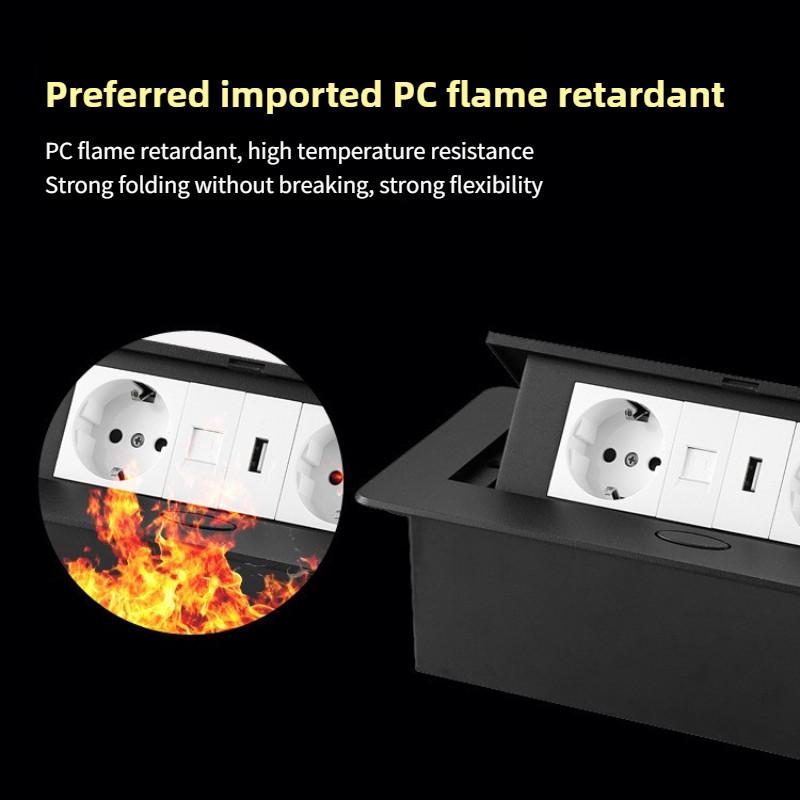 Multi Functional Embedded Desktop Hidden Socket Damping Pop-up Power Socket Charging USB Socket
