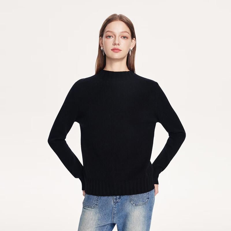 FivePlus Women's Elegant Slim-Fit Half-High Collar Knit Sweater