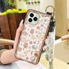Durable Kickstand Phone Case For Oukitel C21 Pro Wrist Strap Dirt-resistant Phone Holder Cartoon Cute Fashion Design