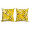 2 Pack Yellow Hummingbird Bird Pillow Covers Double Sided Print Floral Butterfly Cushion Cases Home Decor