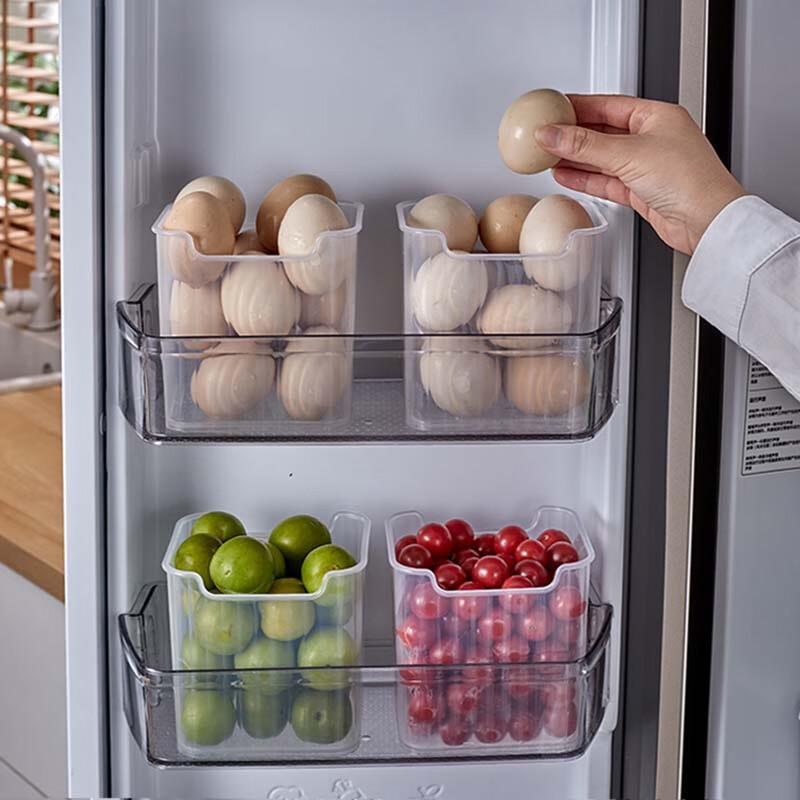 KATEI STORY Japanese Refrigerator Side Door Storage Box, Vegetable And Food Fruit Classification Organizer, Interior Food-Grade, Set of 3