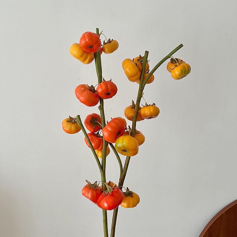 For Harvested Simulation Small Pumpkin Vase Decoration Living Room High-End Faux Een Plant Fruit Desktop Floral Art Decor
