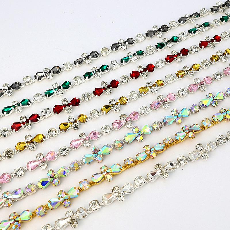 10Yards Rhinestone Chain Diamond Trim Fringe Crystal Bling Accessories DIY Craft Wedding Party Decoration Gift Rhinestone Ribbon