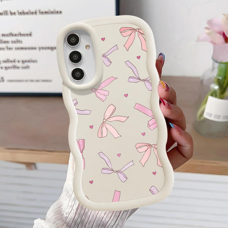 Soft Phone Cover Case for Samsung Galaxy A11 A13 A16 A21s A14 A12 A26 A34 A15 A33 A35 A36 Pink Bow