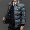 Chaqueta de algodón de felpa y espesa para hombre, chaqueta de algodón con solapa, chaqueta de invierno para preservar el calor