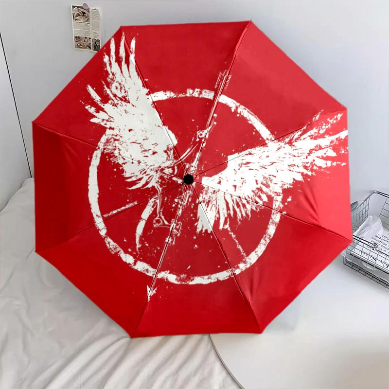 0106 Phönix mit Flügeln Muster, automatischer Faltschirm, tragbares und faltbares Design, 8 Schirmstäbe, ein Weihnachts- oder Geburtstagsgeschenk.