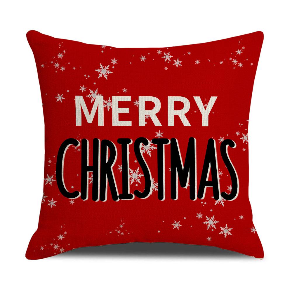 Christmas Printed Pillowcase Polyester Home Sofa Decoration Pillow Festive Atmosphere Cushion