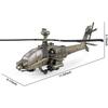 Hubschrauber AH-64 Longbow Apache Hubschraubermodell, Diecast Militärangriffshubschrauber, Modellflugzeug mit Licht und Ton, Militärliebhaber