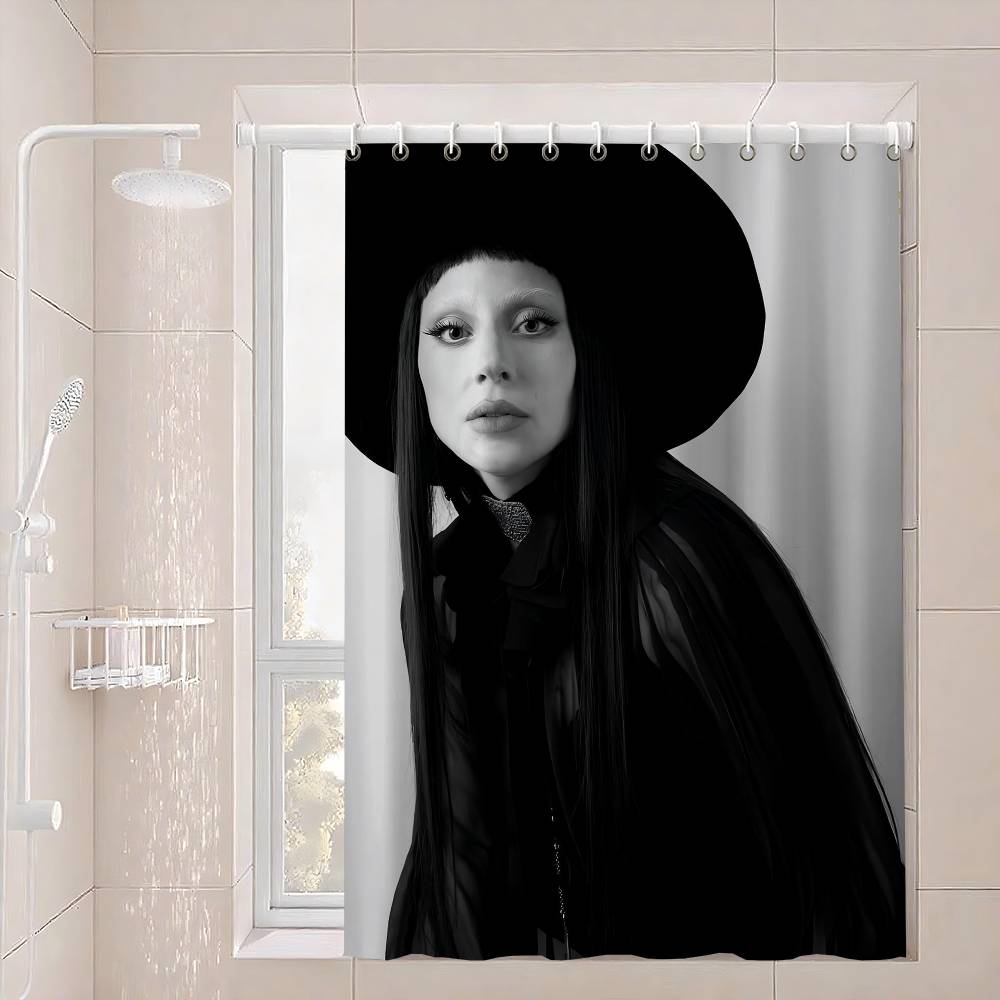 

Певица Леди Гага 1 шт. Печатная водонепроницаемая моющаяся шторка для душа с 12 крючками для ванной комнаты, душа, для дома 90x180 cm