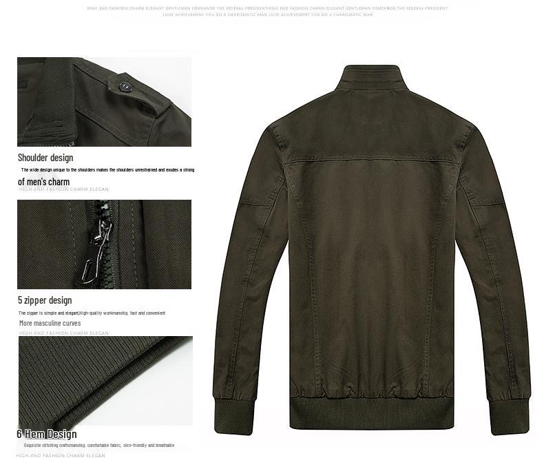 Men's Outdoor Stand Collar Zipper Jacket, European/American Style, Plus Velvet, Thickened for Autumn/Winter.