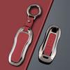 Zinc Alloy + PU Leather Car Key Case Cover Fob Holder Keychain For Porsche Cayenne 718 MACAN Panamera 911 Macan Boxster Cayman